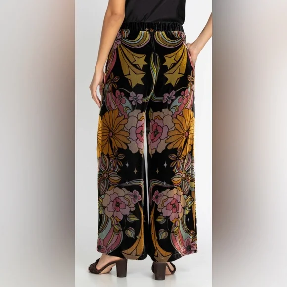 New Johnny Was Jade Priscilla printed velvet wide leg easy pants - Picture 3 of 9